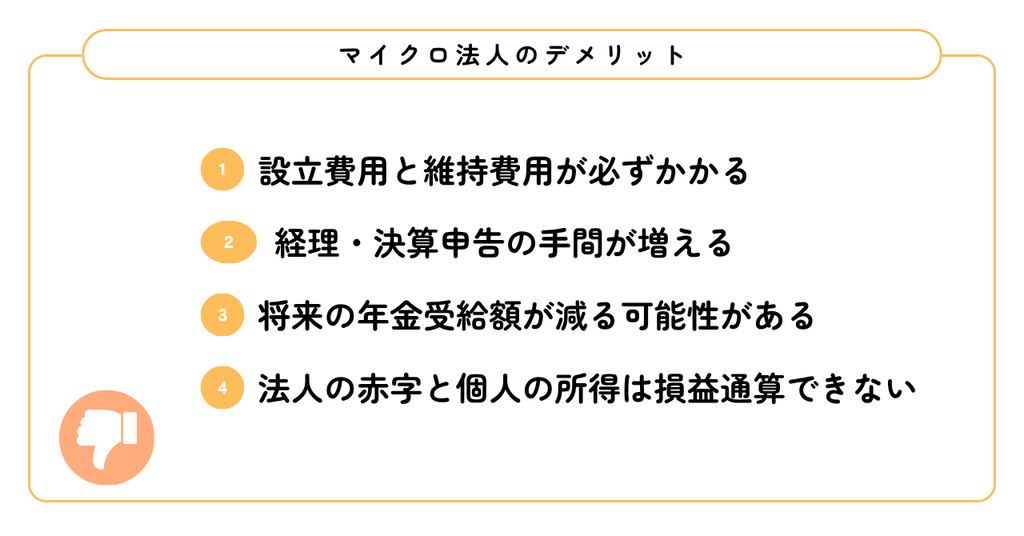 マイクロ法人の・デメリットと「後悔した」と言われる理由